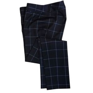 Brooks Brothers Lucia Fit Wool Pants. Size 6 Navy Windowpane Plaid Dress pants
